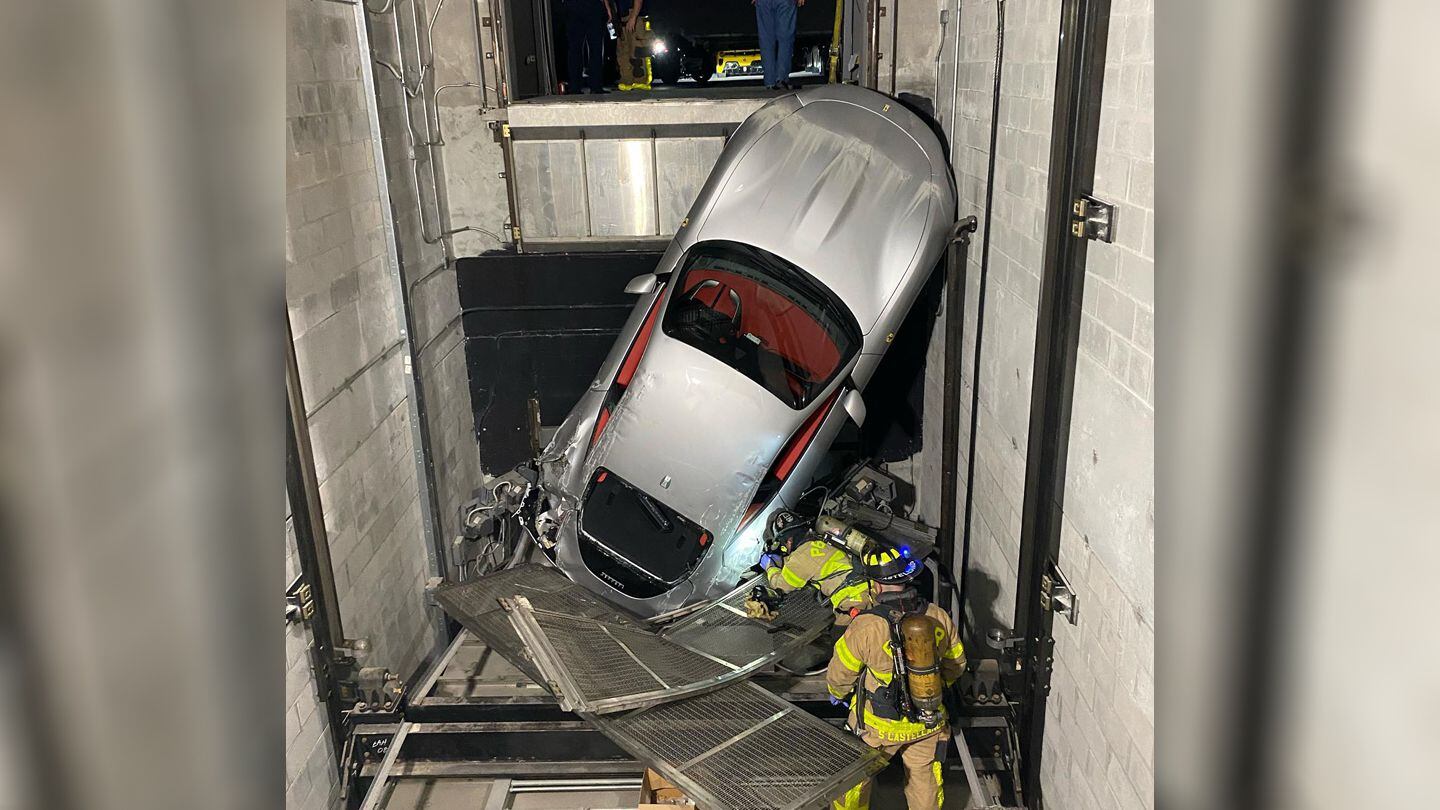 Car Lift Beach Sex - Elevator malfunction at Ferrari dealership leaves car hanging â€“ KIRO 7 News  Seattle