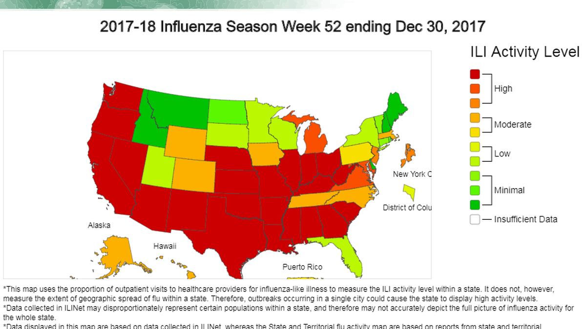 Influenza surveillance map Where is the flu in my state?